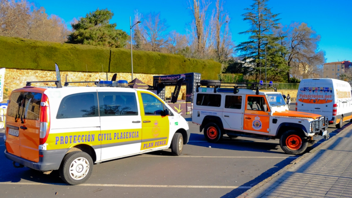 an image of road closure emergency vehicles Spain