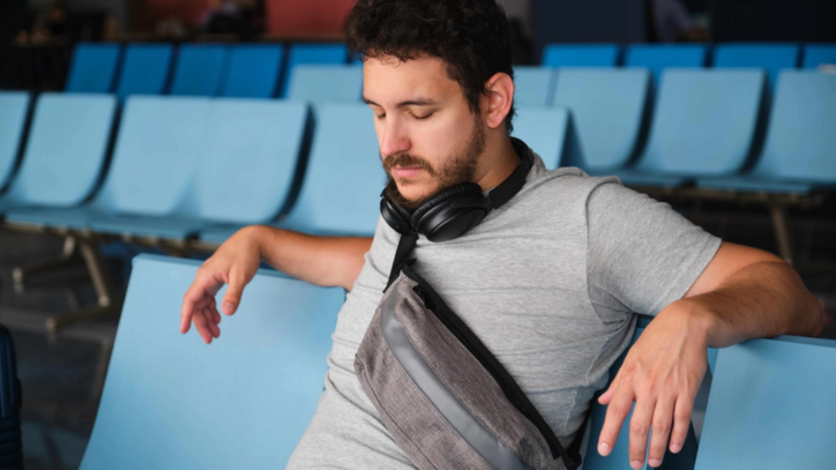 an image of a person wearing anti-theft crossbody bag