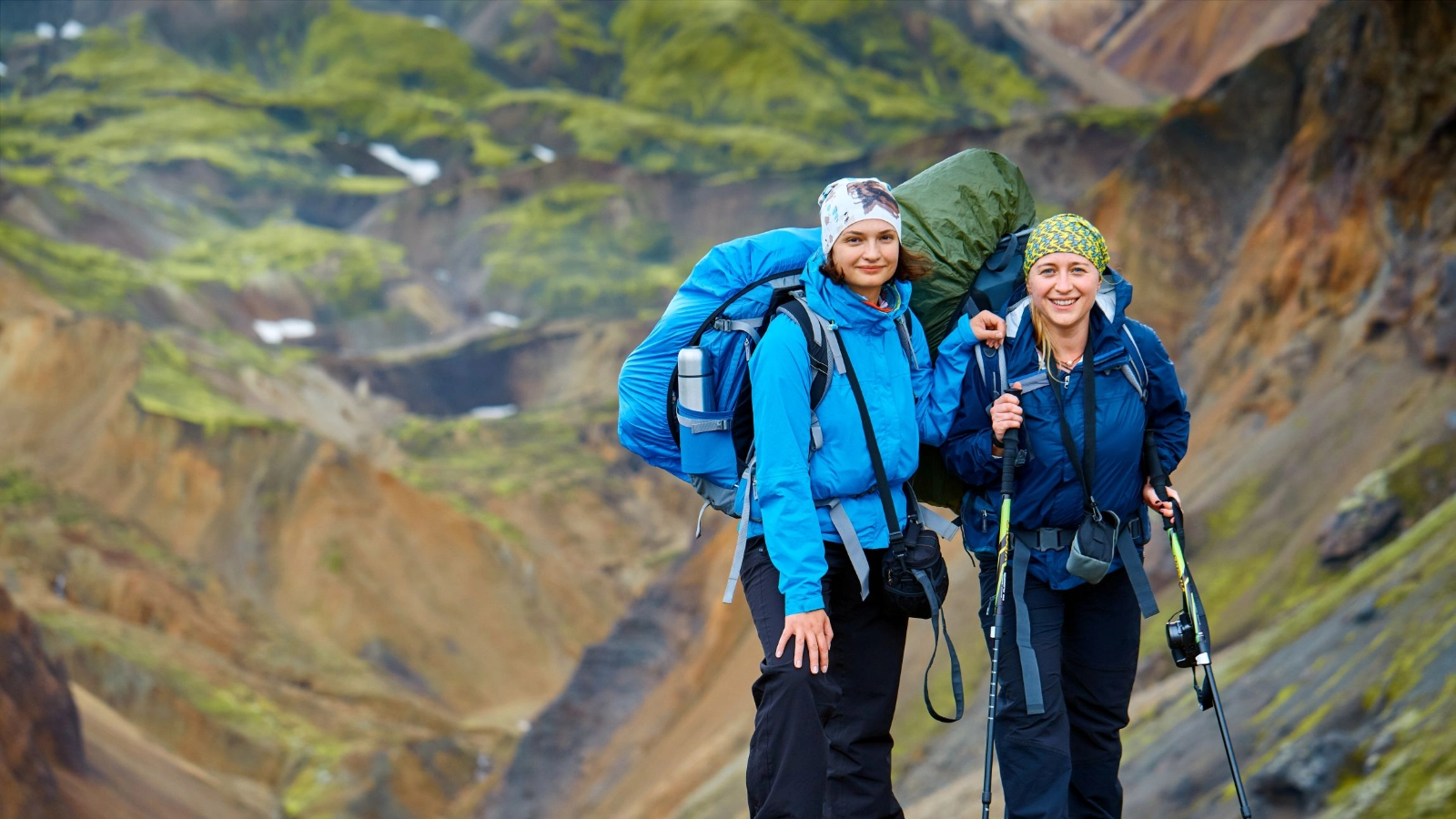  Hikers in the mountains, Iceland