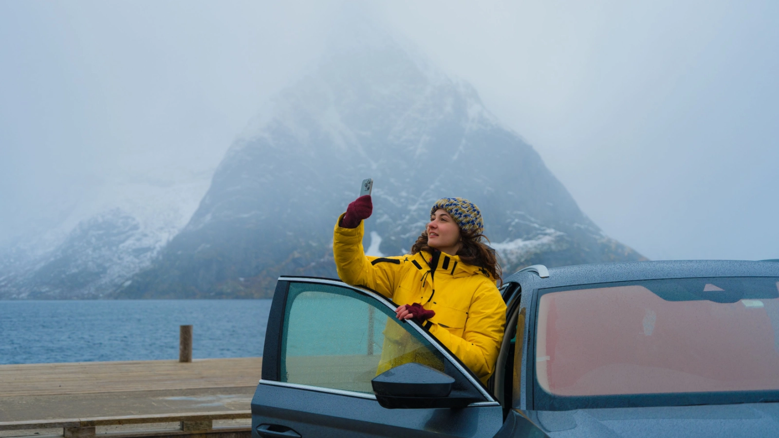 Road trip in Norway in winter 