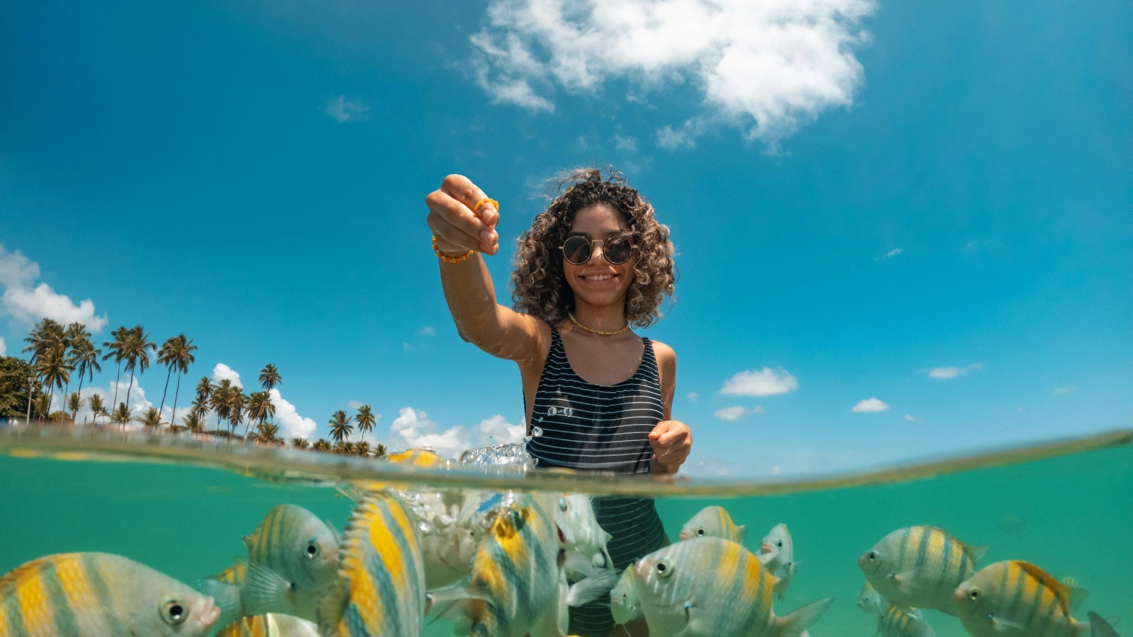 Tourist at Porto de Galinhas beach in Pernambuco