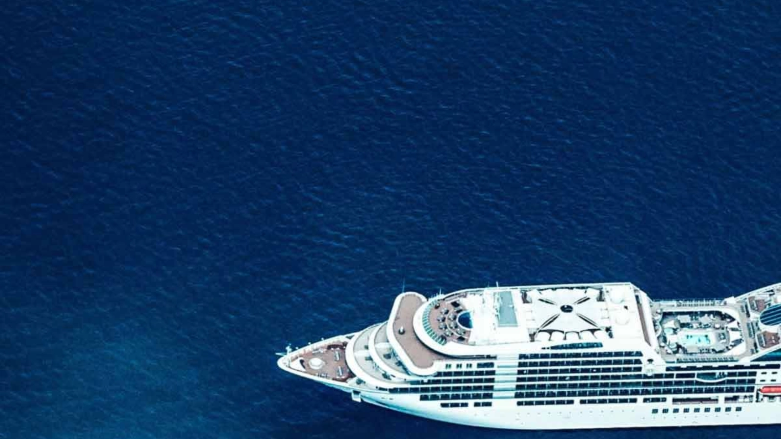 A luxury cruise ship in open water