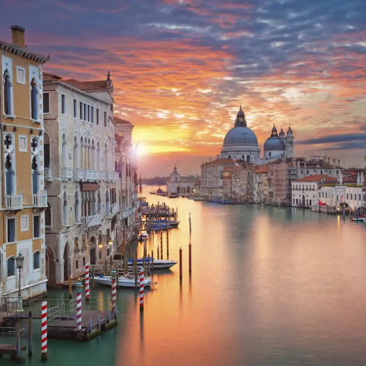 Grand Canal at sunset in Venice, Italy